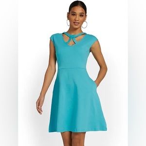 NWT New York & Co. Twist Neck Flare Dress